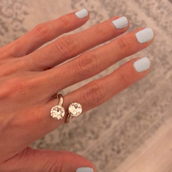 Classic Crystal Silver Statement Ring - Picture 3 of 13